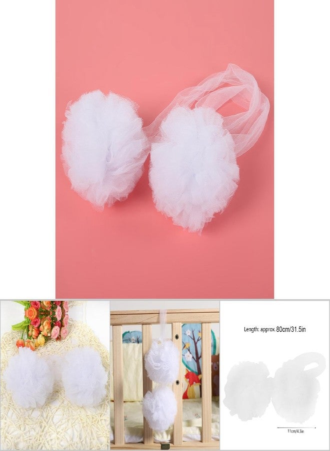 Sunicon Baby Bed Net, Baby Net Ball, Tent Net Hanging Flower Ball Crib Accessories Wall Pendant Decor for Kids Room (White) - Image 4